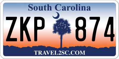 SC license plate ZKP874
