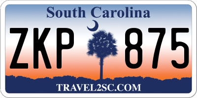 SC license plate ZKP875