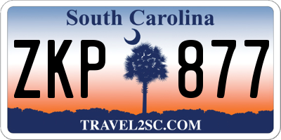 SC license plate ZKP877