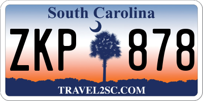 SC license plate ZKP878