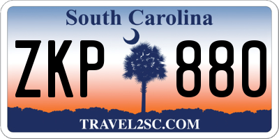 SC license plate ZKP880