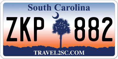 SC license plate ZKP882