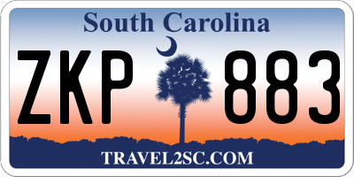 SC license plate ZKP883