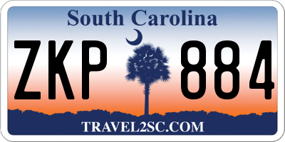 SC license plate ZKP884