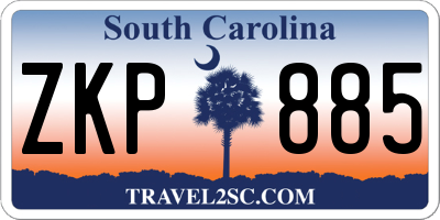 SC license plate ZKP885