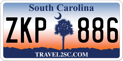 SC license plate ZKP886