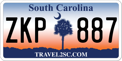 SC license plate ZKP887