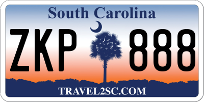 SC license plate ZKP888