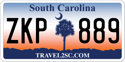 SC license plate ZKP889