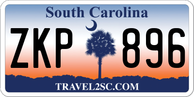 SC license plate ZKP896