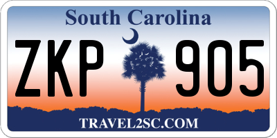 SC license plate ZKP905