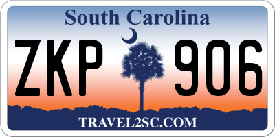 SC license plate ZKP906