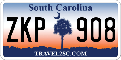 SC license plate ZKP908
