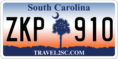 SC license plate ZKP910