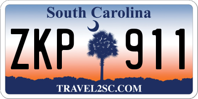 SC license plate ZKP911