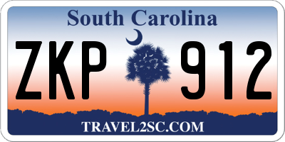 SC license plate ZKP912
