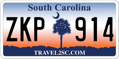 SC license plate ZKP914
