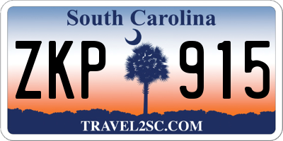 SC license plate ZKP915