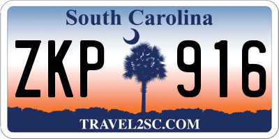 SC license plate ZKP916