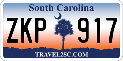 SC license plate ZKP917