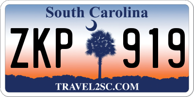 SC license plate ZKP919