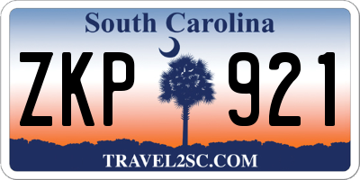 SC license plate ZKP921