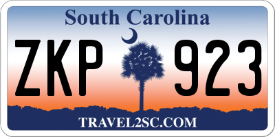 SC license plate ZKP923