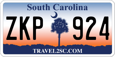 SC license plate ZKP924