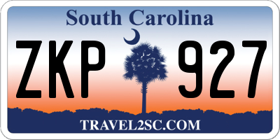 SC license plate ZKP927
