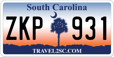 SC license plate ZKP931