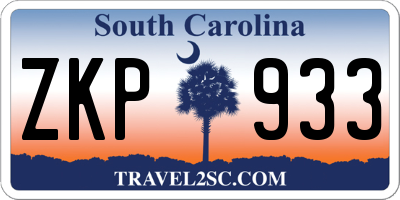SC license plate ZKP933
