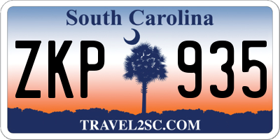 SC license plate ZKP935