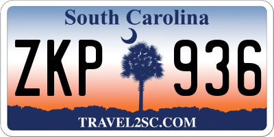 SC license plate ZKP936