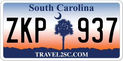SC license plate ZKP937