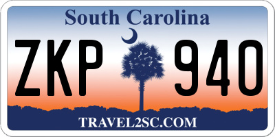 SC license plate ZKP940