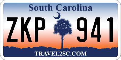 SC license plate ZKP941