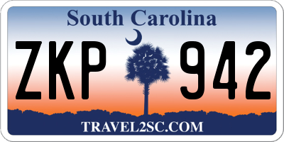 SC license plate ZKP942