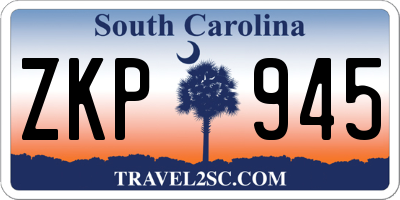 SC license plate ZKP945