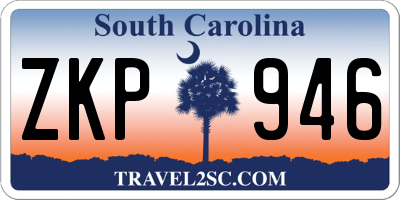 SC license plate ZKP946
