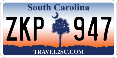 SC license plate ZKP947