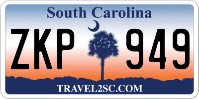 SC license plate ZKP949