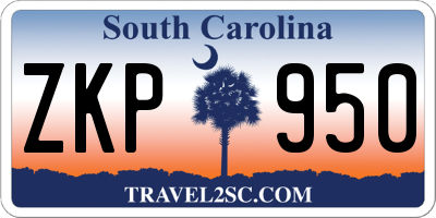 SC license plate ZKP950