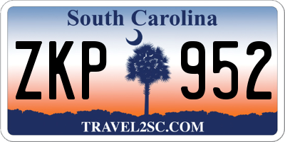 SC license plate ZKP952