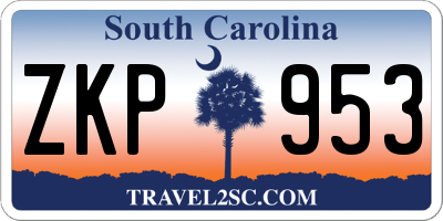SC license plate ZKP953