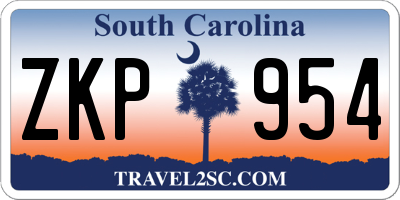 SC license plate ZKP954