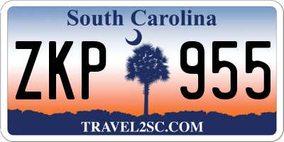 SC license plate ZKP955