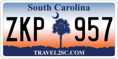 SC license plate ZKP957