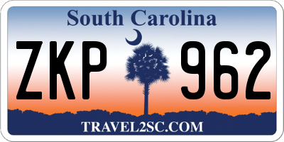 SC license plate ZKP962