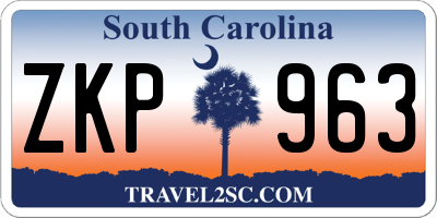 SC license plate ZKP963