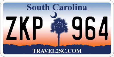 SC license plate ZKP964